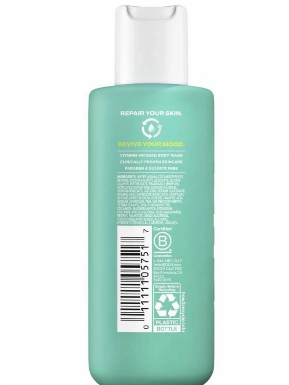 OLLY Revive Mood Skin Body Wash Travel Size 3oz Neroli Dew Magnesium B12 Sealed